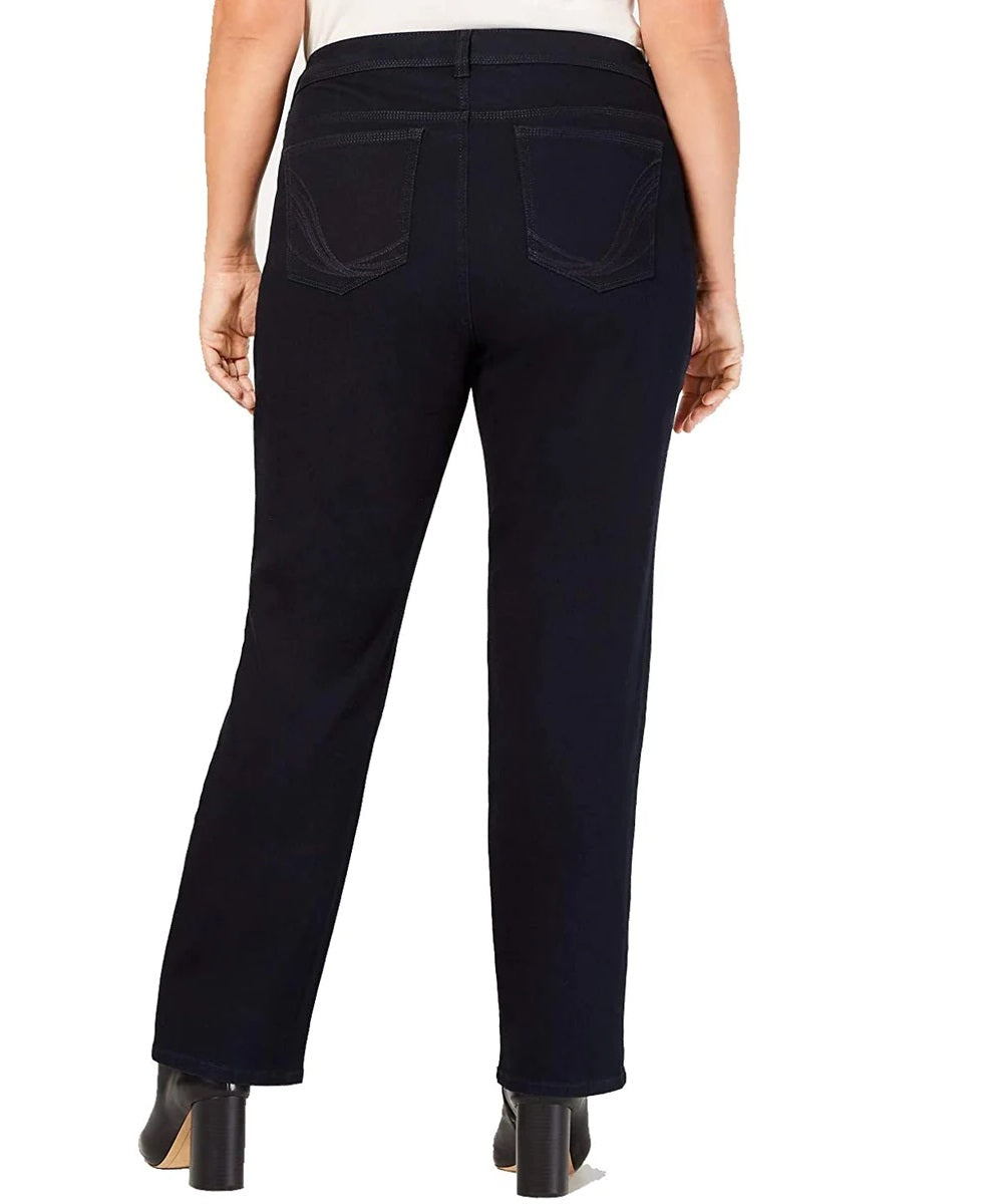 Style & Co Women's Tummy Control Straight-Leg Jeans Rinse Size 16W