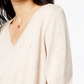 Maison Jules Women's Cotton V-Neck Tunic Sweater Dark Beige Size Small