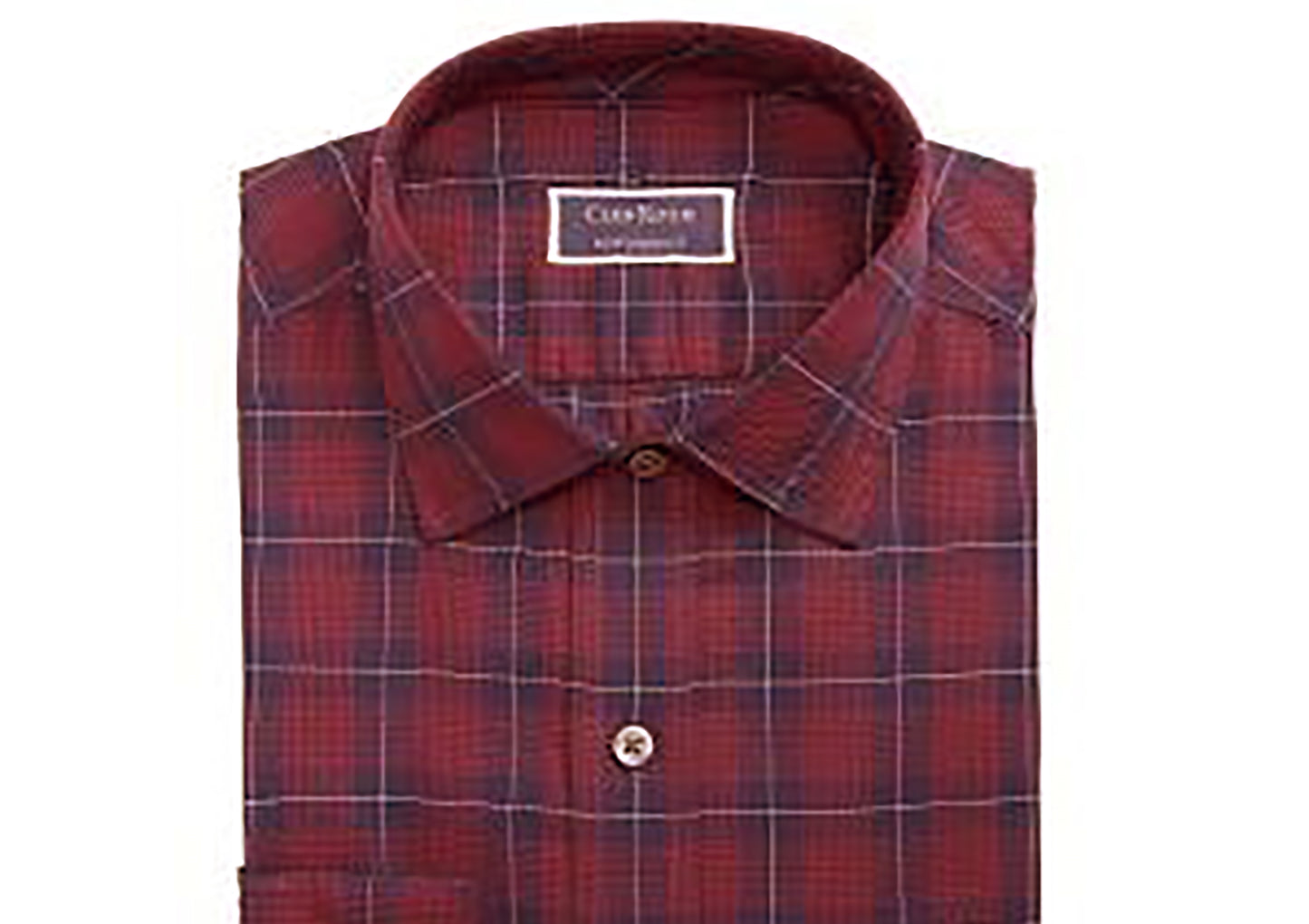Club Room Men's Classic/Regular Fit Stretch Assorted Plaid Dress Shirts Red Size 16X34-35