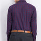 Club Room Men's Classic/Regular Fit Stretch Twill Houndstooth Plaid Dress Shirt Red Size 17.5 x 36-37"