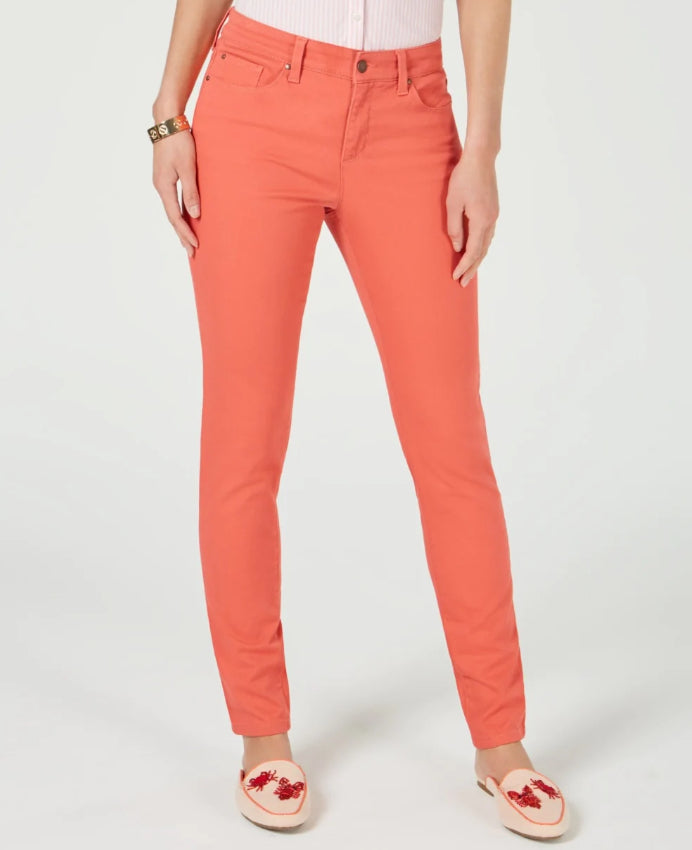 Charter Club Women's Lexington Straight Leg Jeans Pink Size 14