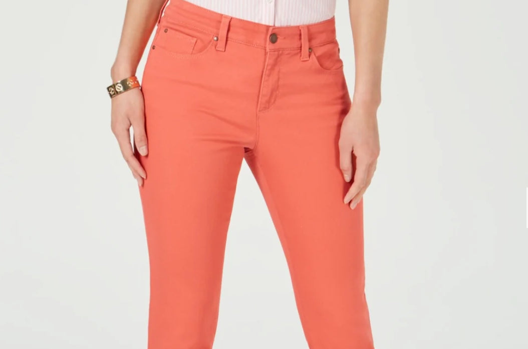 Charter Club Women's Lexington Straight Leg Jeans Pink Size 14