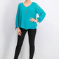 JM Collection Women's Asymmetrical Necklace Blouse Blue Size Small