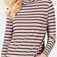Charter Club Women's Ribbed Striped Turtleneck Pink Size Small