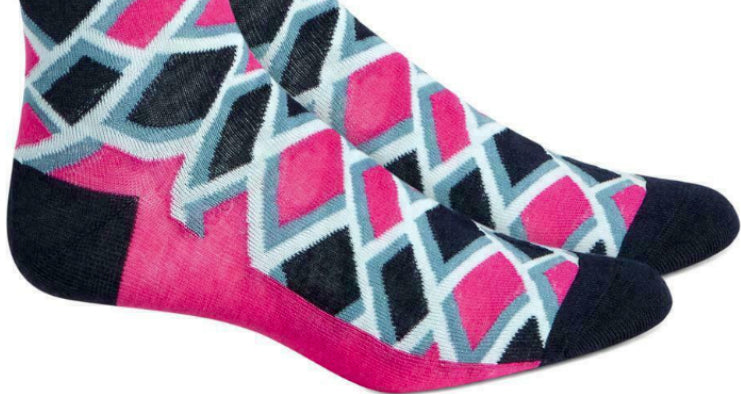Alfani Men's Diamond Socks Pink Size Regular