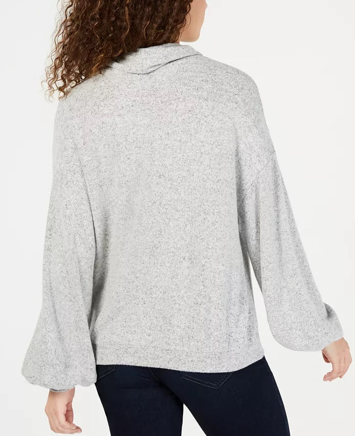 INC International Concepts Women's Cowlneck Knit Top Gray Size Small