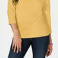 Karen Scott Women's Petite Cotton Henley Shirt Yellow Size Petite Extra Large