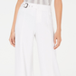INC International Concepts Women's Petite Side-Belt Wide-Leg Pants Washed White Size 4 Petite