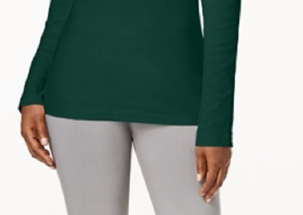 Karen Scott Women's Cotton Mock Neck Top Green Size X-Large