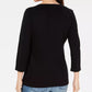 Karen Scott Women's Embroidered Bicycle Top Black Size Medium