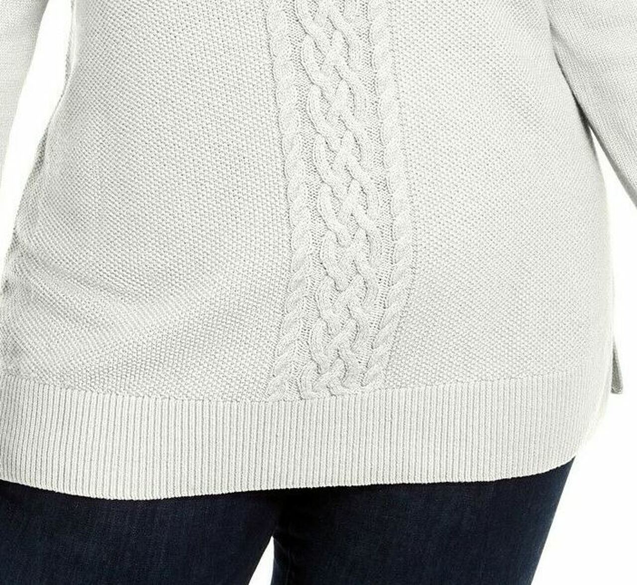 Karen Scott Women's Cable-Knit Sweater White Size X-Large