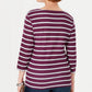 Karen Scott Women's Ditsy Floral & Striped Pocket Top  Red Size Petite Small
