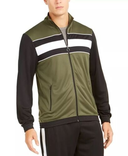 ID Ideology Men's Colorblocked Track Jacket Green Size Small