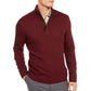 Tasso Elba Men's Supima Cotton Textured 1/4-Zip Sweater Red Size Large