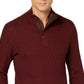 Tasso Elba Men's Supima Cotton Textured 1/4-Zip Sweater Red Size Large