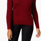 Karen Scott Women's Petite Cotton Ribbed Marled Sweater Bright Red Size Medium