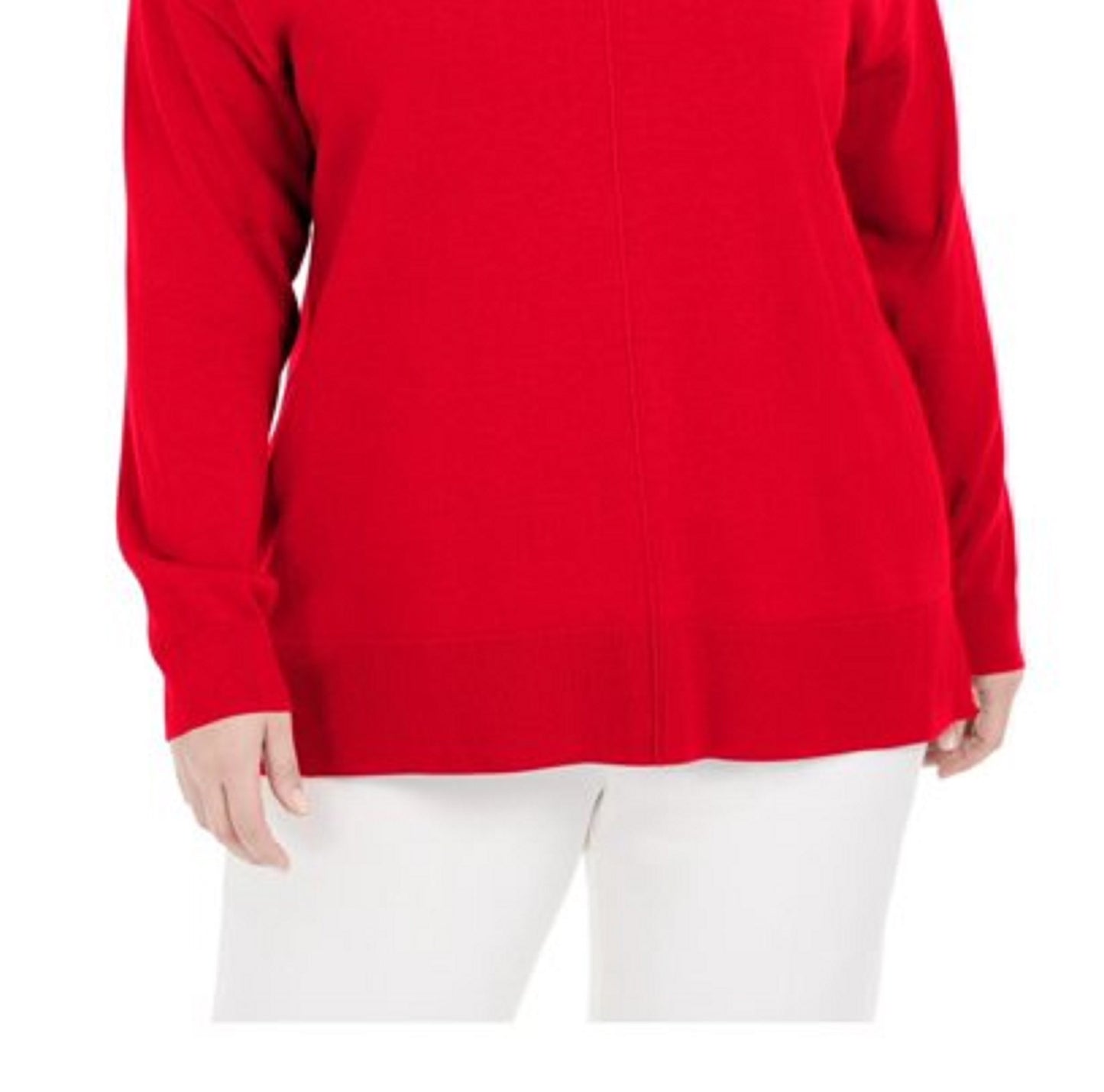 Karen Scott Women's Cotton Mock-Neck Sweater Bright Red Size XX Large