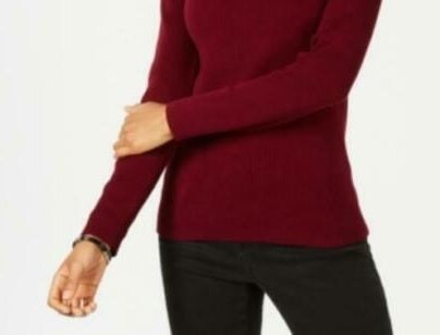 Karen Scott Women's Cotton Ribbed Turtleneck Top Red Size X-Large