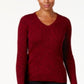 Karen Scott Women's Cotton V-Neck Sweater Red Size Medium