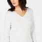 Karen Scott Women's Cable-Knit V-Neck Sweater Natural Size Medium