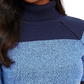 Karen Scott Women's Colorblocked Cotton Turtleneck Sweater Navy Size Large