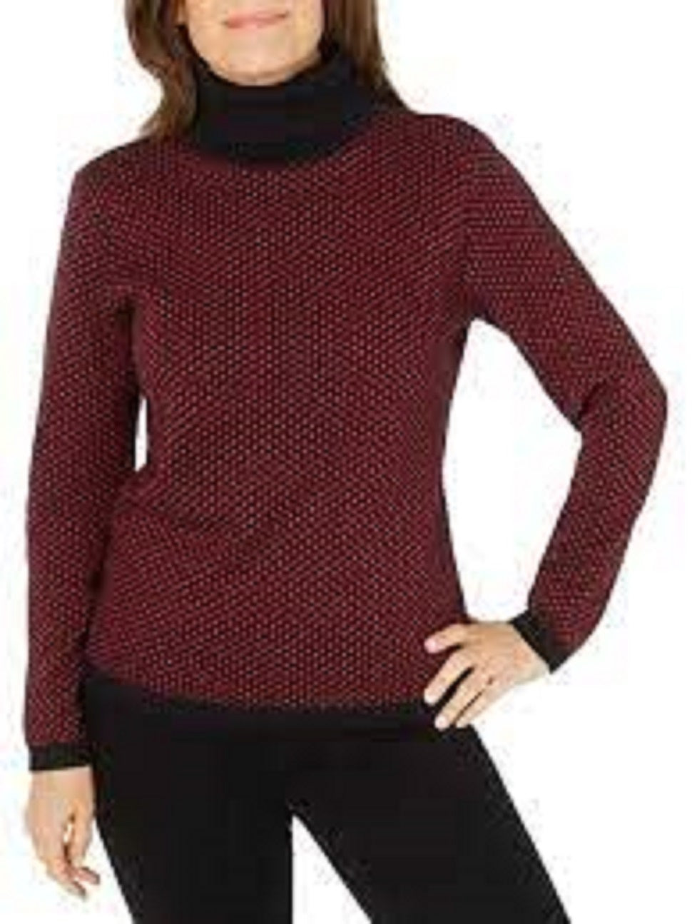 Karen Scott Women's Cotton Turtleneck Sweater Bright Red Size Meduium