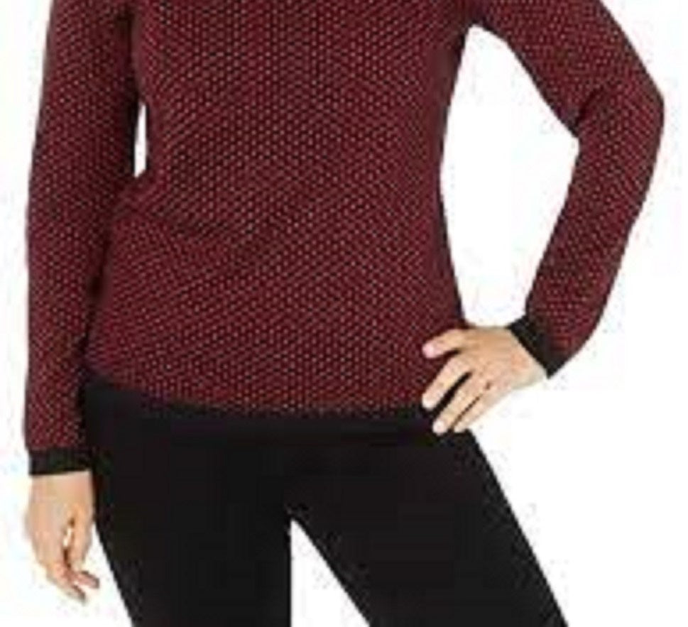 Karen Scott Women's Cotton Turtleneck Sweater Bright Red Size Meduium