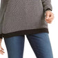 Karen Scott Women's Contrast-Trim Textured Cotton Sweater Black Size Large