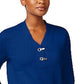 Karen Scott Women's Cotton Marled Henley Sweater Dark Blue Size Small