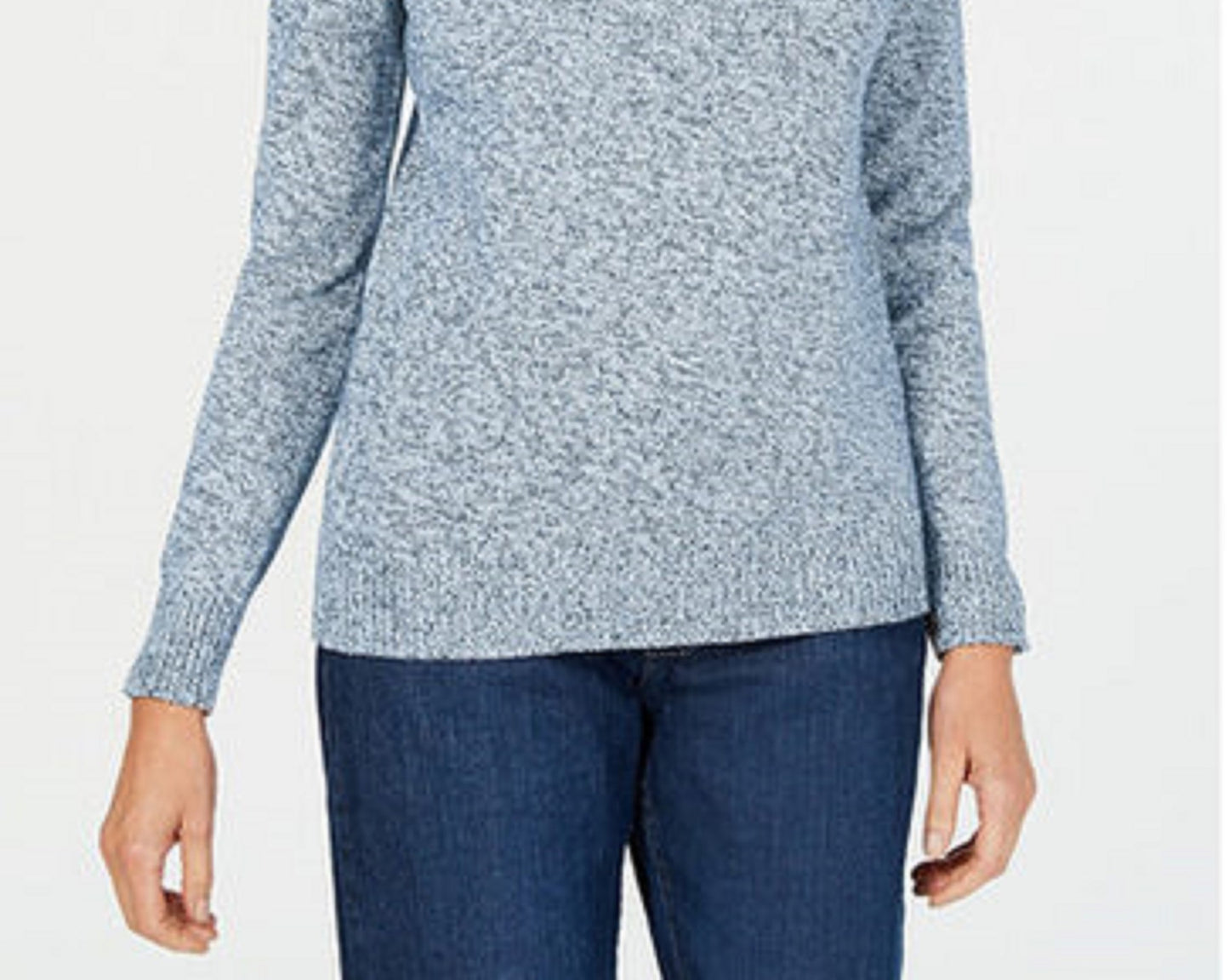 Karen Scott Women's Marled-Knit Quarter-Zip Sweater Blue Size XX Large