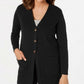 Karen Scott Women's Mixed-Stitch Button-Front Cardigan Black Size Small