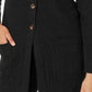 Karen Scott Women's Mixed-Stitch Button-Front Cardigan Black Size Small
