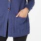 Karen Scott Women's Mixed-Stitch Button-Front Cardigan Blue Size Extra Small