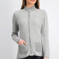 Karen Scott Women's Textured Zip-Front Cardigan Gray Size Medium