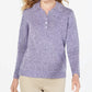 Karen Scott Women's Point Collar Sweater Blue Size Petite Medium