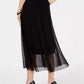 Alfani Women's Petite Mesh Midi Skirt Black Size Medium