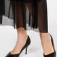 Alfani Women's Petite Mesh Midi Skirt Black Size Medium