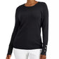 JM Collection Women's Button-Cuff Crewneck Sweater Gray Size XX- Large