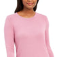 JM Women's Collection Button-Cuff Crewneck Sweater Med Pink Size XX Large