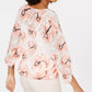Alfani Women's Petite Printed Bubble-Hem Top Orange Size Medium