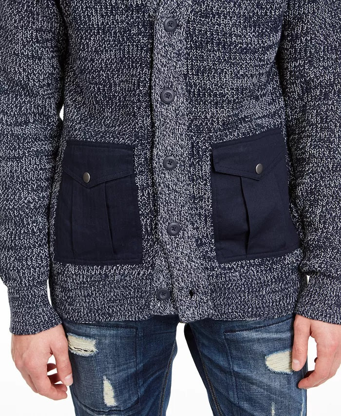 American Rag Men's Textured Cardigan Blue Size Medium