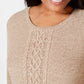 Karen Scott Women's Cable-Knit Panel Sweater Blue Size Small