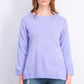 Karen Scott Women's Bateau-Neck Long-Sleeve Sweater Purple Size Extra Small
