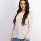 Charter Club Women's Merino Wool Button Cuff Crewneck Sweater Beige Size Medium