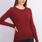 Charter Club Women's Merino Wool Button-Cuff Crewneck Sweater Wine Size Extra Large