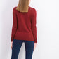 Charter Club Women's Merino Wool Button-Cuff Crewneck Sweater Wine Size Extra Large