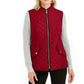 Charter Club Women's Quilted Stand-Collar Vest Medium Red Size Extra Small