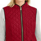 Charter Club Women's Zip Front Quilted Cotton Vest Red Size Petite Large