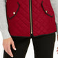 Charter Club Women's Zip Front Quilted Cotton Vest Red Size Petite Large