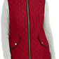 Charter Club Women's Zip Front Quilted Cotton Vest Red Size Petite Large